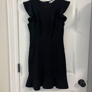 Elegant Black Ruffle Sleeve Dress